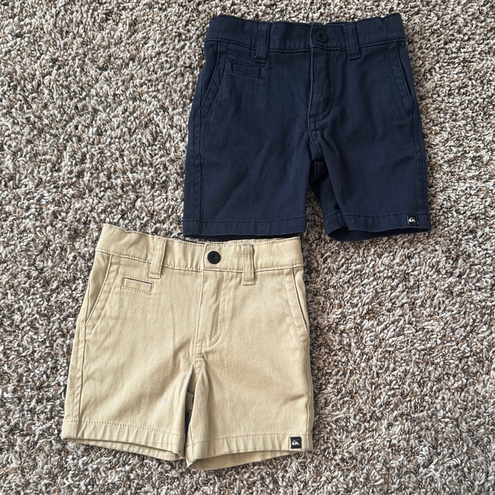 Quiksilver Kids Navy and Khaki Twin Pack Shorts